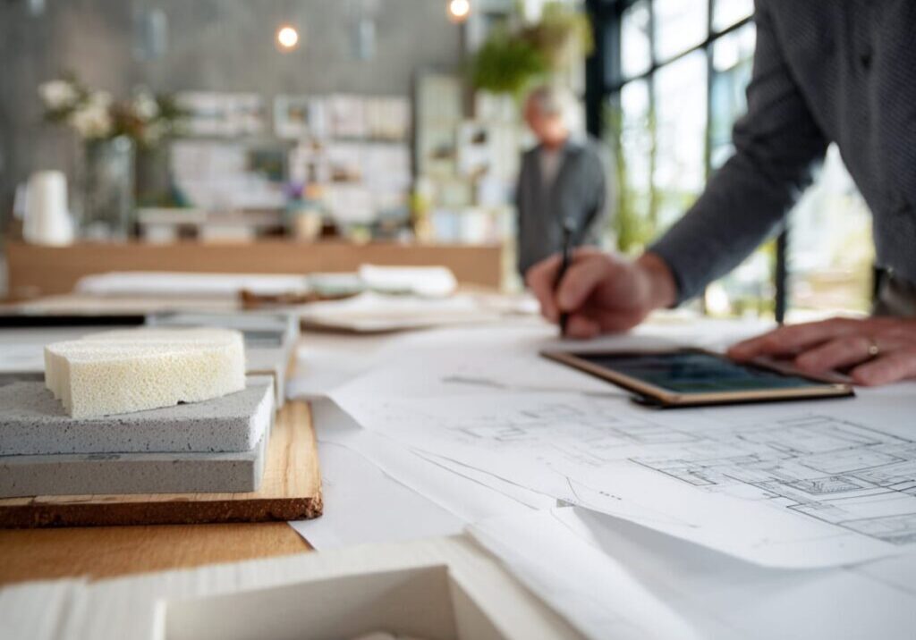 Builder and designer reviewing early design decisions that change with higher BC Energy Step Code targets
